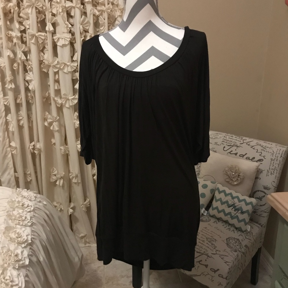 Wink cold shoulder dark brown shirt 2X